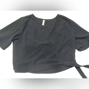 Xhilaration Black Wrap Blouse